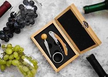 Ostala kuhinjska oprema: Masterpro set pribora za vino – 3 dela u bambus kutiji Sadrži: - — 9