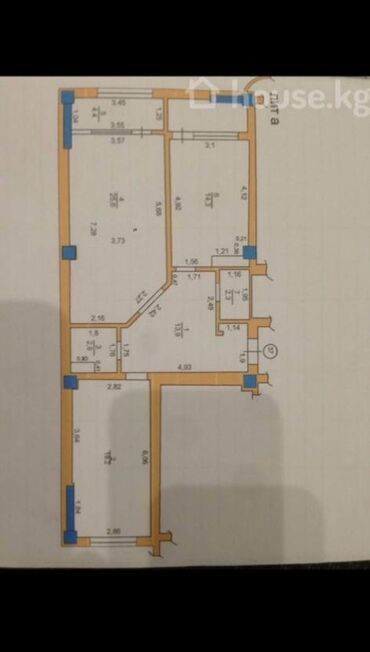 купить квартиру в строящемся доме в бишкеке: 2 комнаты, 81 м², Элитка, 8 этаж, ПСО (под самоотделку)