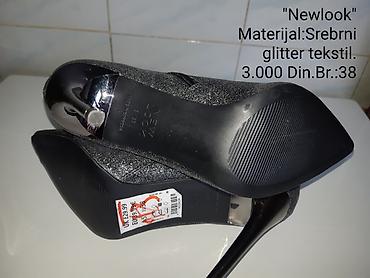 Gležnjače: New Look ženske gležnjače na štiklu - Materijal: srebrni glitter — 8