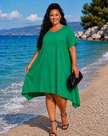 helanke prevod: Lepršava letnja haljina A-kroja sa kratkim rukavima - Model: široka — 6