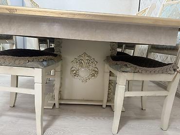 study table: Стол и стул для зала, Б/у, Самовывоз, цвет - Бежевый — 2