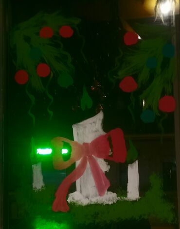 Bayram bəzəkləri: Yeni il vitraj rəsmləri – pəncərə və vitrin bəzəyi - Xidmət: Şüşə — 7