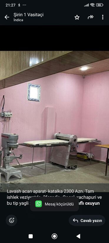 Sifarişlə çarpayılar: Lavash acan aparat- katalka 2300 Azn. Tam ishlek veziyyetde. 3fazadir