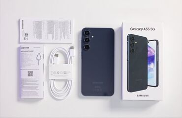 Samsung Galaxy A55, Б/у, 256 ГБ, цвет - Черный, 2 SIM