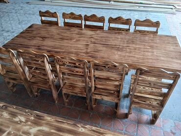 Masa və oturacaq dəstləri: Mətbəx üçün, Açılmayan, Dördbucaq masa, 8 stul — 5