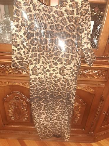 Donlar: Leopard naxışlı qadın paltarı - Model: Uzun geyim - Rəng/Naxış — 1