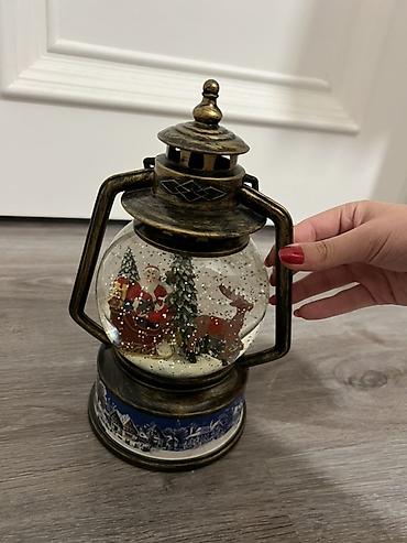 advent calendar satışı: Vintage üslubunda Yeni il dekoru – fənər formalı qar kürəsi - Dizayn — 4