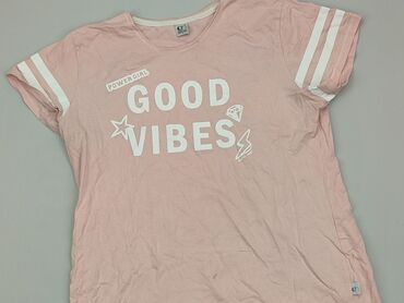 różowe t shirty oversize: T-shirt, L, stan - Dobry