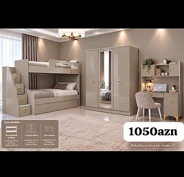 Uşaq/yeniyetmə otağı üçün tam mebel dəsti Dəst tərkibi: - İki