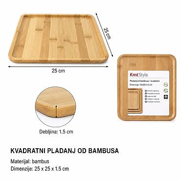 KMT Kvadratna posuda za skladištenje od bambusa 2407339 Kvadratni