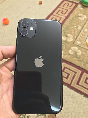 sim: IPhone 11, Б/у, 128 ГБ, Черный, Защитное стекло, Чехол, Коробка, 75 % — 1
