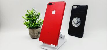 айфон 10 плюс: IPhone 7 Plus, Колдонулган, 128 ГБ, Кызыл, Коргоочу айнек, Каптама, 74 %