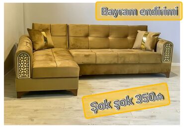2 ci əl divanlar: Угловой диван, Для гостиной, Велюровая ткань, С подъемным механизмом, Раскладной, Книжка