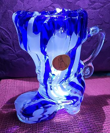 Ostali kućni dekor: Cizma,vaza nova murano,usnama duvano staklo iz 70,80ih. god — 1