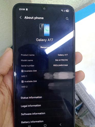 a33 samsung: Samsung Galaxy A17, Новый, 128 ГБ, цвет - Черный, 2 SIM — 2