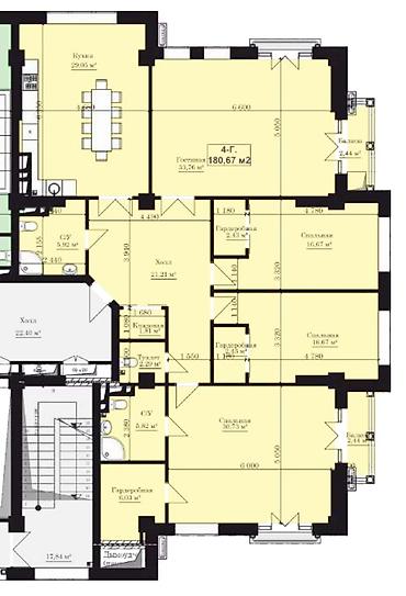 67: 4 комнаты, 182 м², Ала-Арча ТРЦ Элитка, 13 этаж, ПСО (под самоотделку) — 1