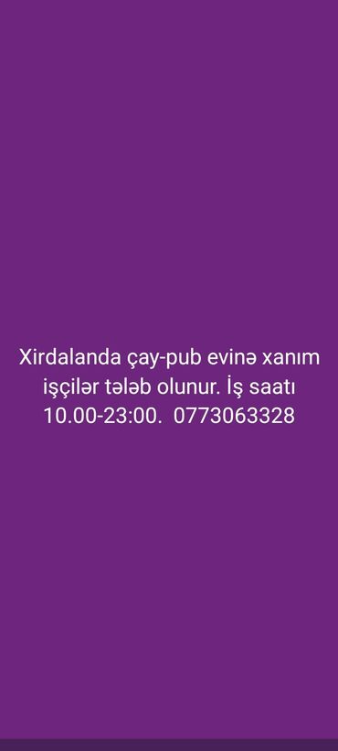 Əməkdaş axtarışı (vakansiyalar): Ofisiant tələb olunur