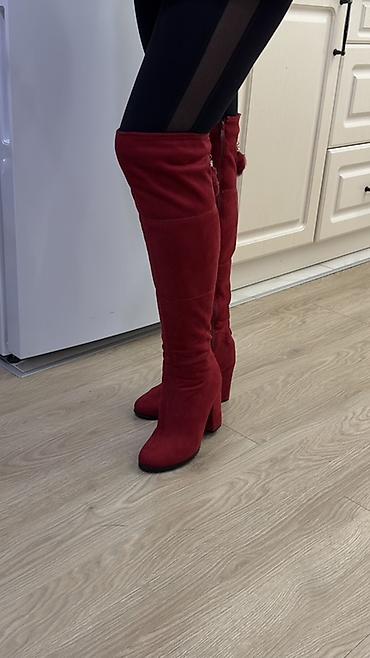 Сапоги: Сапоги, 38.5, Б/у, цвет - Красный, Бесплатная доставка — 3