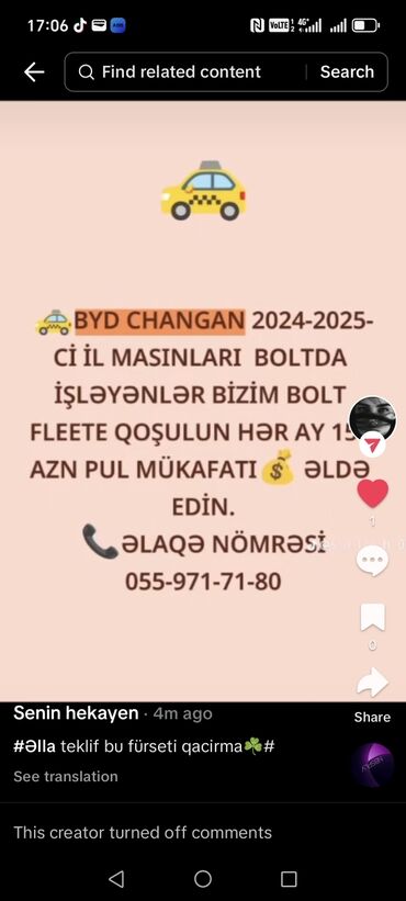 gencede iş elanları 2023: Taksi sürücüsü tələb olunur, Avtomobilin icarəsi, Gündəlik ödəniş, 3-5 illik təcrübə