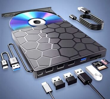 komputer kabel: Usb və tps ilə qoşulan cd/dvd oxuyucu! Yenidir! Cd/dvd oynatma və