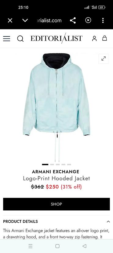 kişi pencəyi: Kurtka, Vetrovka, Payız, Armani Exchange, L — 10