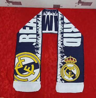 Текстиль: Real Madrid azarkeş şərfi - Rənglər: tünd göy–ağ zolaqlı dizayn - — 10