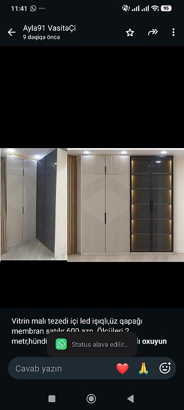 Vitrin malı tezedi içi led işıqlı,üz qapağı membran satılır 600 azn