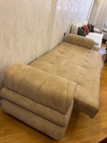 Диваны: Bej rəngli çevrilə bilən divan - Müasir minimalist dizayn, düzbucaqlı — 3