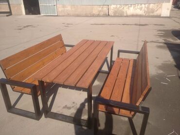 Столы для кафе: Мебель для сада. Скамейка. Садовый стол Уличный туалет. Летний душ — 8