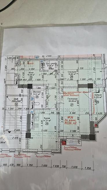 абдурахманова: 2 комнаты, 75 м², Асанбай мкр Элитка, 11 этаж, ПСО (под самоотделку) — 2