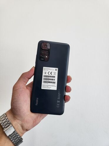 barter olunan telefonlar: Xiaomi Redmi Note 11S, 64 ГБ, цвет - Черный, 
 Кнопочный, Отпечаток пальца