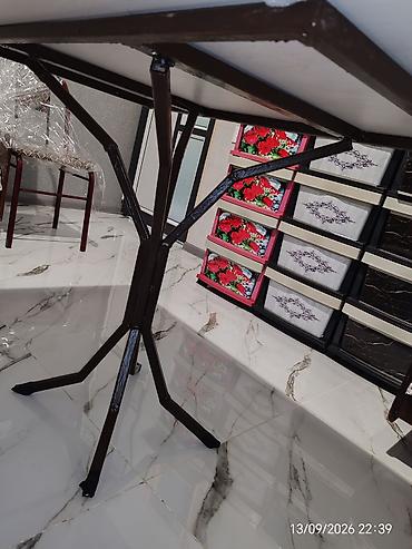 kiçik ölçülü mətbəx mebelləri: Ağ rəngli düzbucaqlı masa. Material Keyfiyyətli Və Dözümlüdür — 1