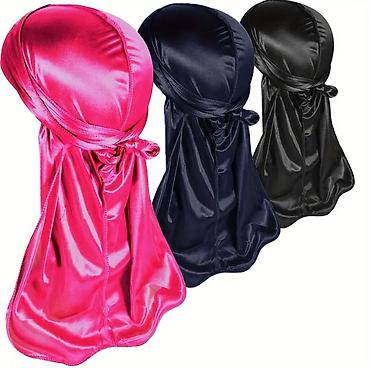 Головные уборы: Продаю набор из 3-х шелковистых мужских бандан (durag). Идеальны для — 4