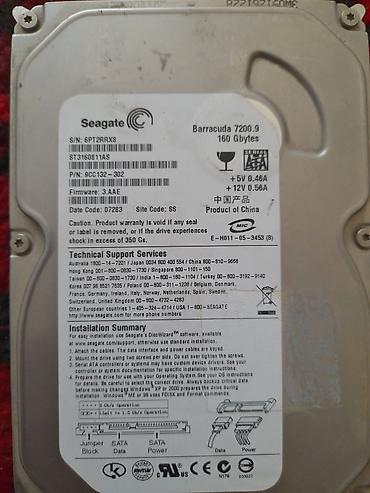 Накопитель для ПК, Б/у, Seagate, HDD, До 128 ГБ, 3.5", Для ПК
