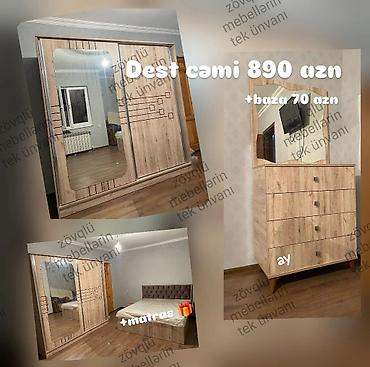 divar desən: Yataq otağı mebel dəsti - Dəst: sürüşkən qapılı güzgülü şkaf — 1
