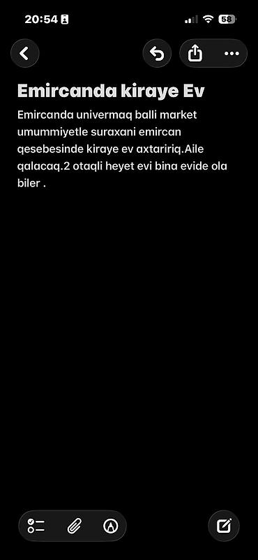 heyet evleri type 1: Kiraye ev axtariam Emircanda.Aile qalacaq "2 otaqli 3 otaqli seraiti — 1
