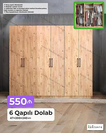 Mebel: 6 qapılı paltar dolabı - Ölçü: 47×200×240 sm - Material: 18 mm — 1