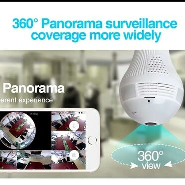 видие камера: WiFi Panorama Camera 960Р панорамная камера-светильник виде лампочки