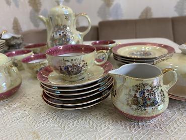 dekor sar: Çay dəsti, rəng - Sarı, Farfor, 6 nəfərlik — 2