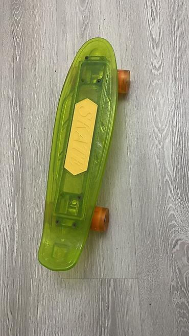 board: Şəffaf gövdəli mini kruizer skeytbord - Rəng: neon yaşıl gövdə — 2