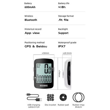 Велоаксессуары: 🚴 Велокомпьютер ROCKBROS водонепроницаемый и с GPS Велокомпьютер — 16