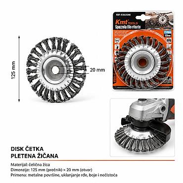 KMT Style upletena žičana disk četka – 125 mm Opis: - Disk četka sa