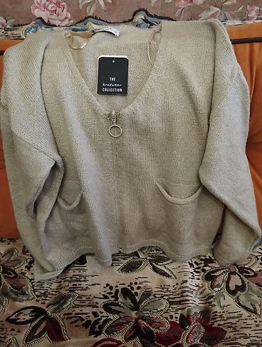 Bej rəngli trikotaj kardiqan – The Knitwear Collection - Ön hissədə