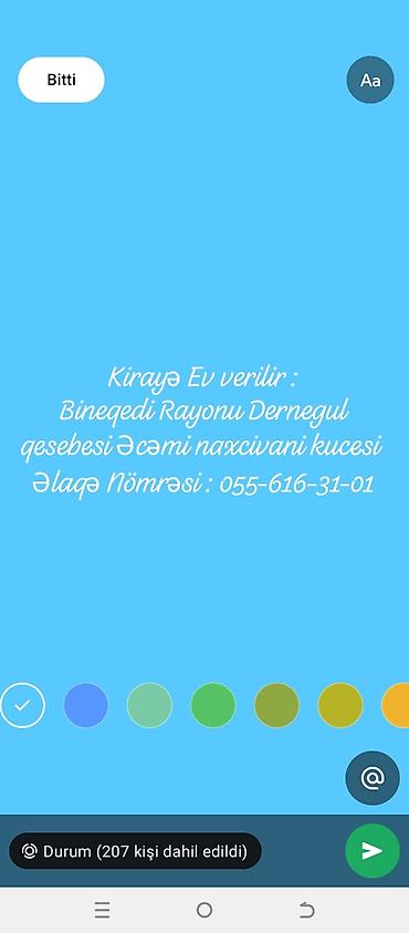 dernegul: Kirayə ev – Binəqədi rayonu, Dərnəgül qəsəbəsi, Əcəmi Naxçıvani — 1