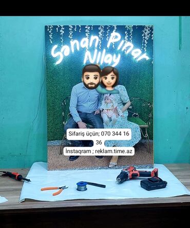 Reklam, çap: 🔹️Neon işıqlar 🔹️Qabarıq ( işıqlı,işıqsız) hərflər 🔹️Light box — 24