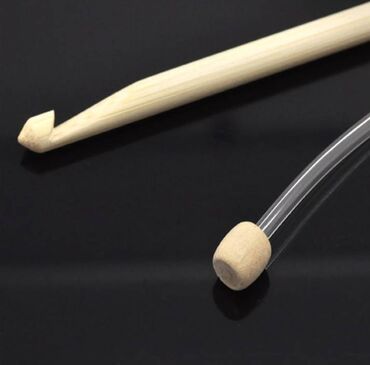 новый ноутбук: Крючок для тунисского (афганского) вязания 5,5 мм бамбуковый