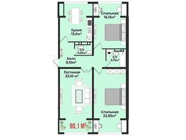 квартиры в оше на час: 4 комнаты, 90 м², Элитка, 1 этаж, ПСО (под самоотделку)