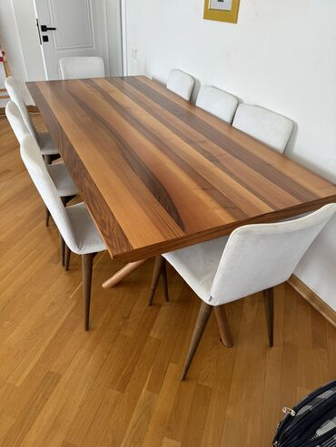 plastik masa və oturacaqlar: Qonaq otağı üçün, İşlənmiş, Açılmayan, Dördbucaq masa, 8 stul, Türkiyə