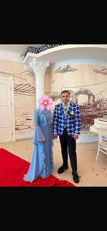 Toy paltarları və aksesuarları: 3 ədəd özəl dizayn maxi don dəsti 1) Açıq mavi şifon maxi don - Zərif