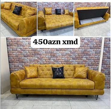 Divanlar: Tek divan – 450 AZN - Müasir dizayn: dərin kapitone tikişlər, qızılı — 30